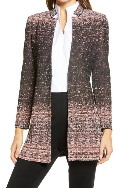 Shop Ming Wang Ombre Tweed Jacket In Cinnamon/ Multi