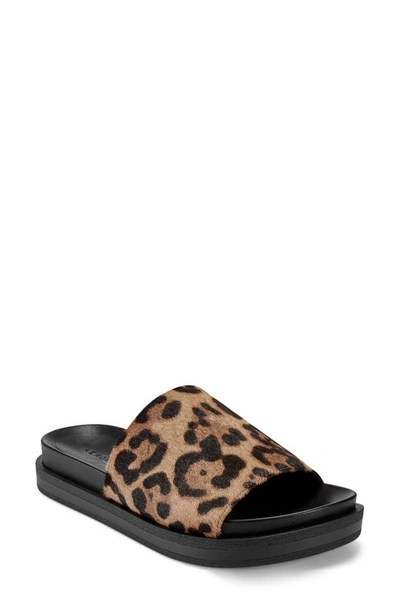 Shop Aerosoles Leila Slide Sandal In Leopard Tan Leather