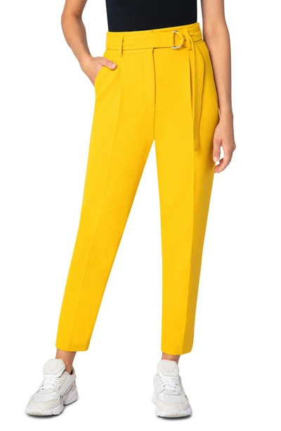 Shop Akris Punto Fred Crop Crepe Pants In Vivid Yellow