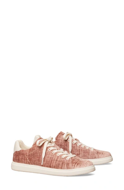Shop Tory Burch Howell Low Top Sneaker In Mauve / New Ivory