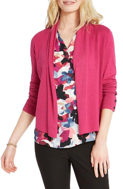 Shop Nic + Zoe Book Club Open Cardigan In Hot Plum