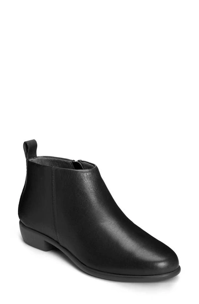 Shop Aerosoles Step It Up Bootie In Black Leather