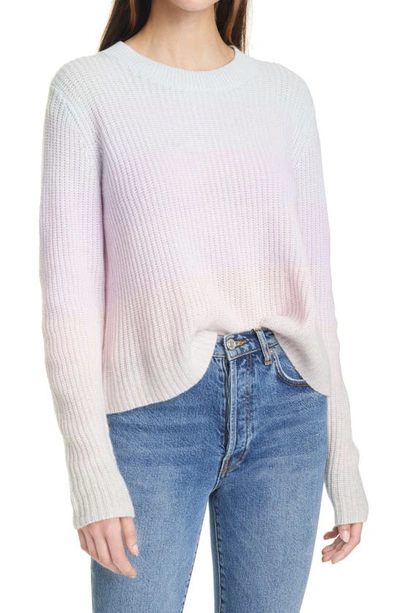 Shop Autumn Cashmere Ombre Stripe Crewneck Sweater In Pastel Combo