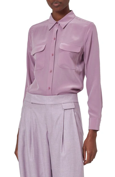 Shop Equipment Slim Signature Silk Button-up Shirt In Valerian