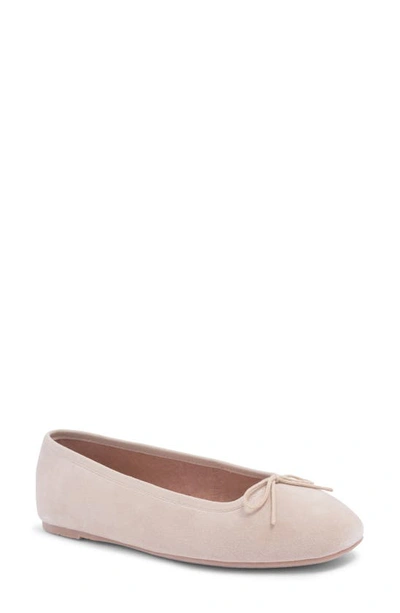 Shop Soludos Darby Ballet Flat In Sand Suede