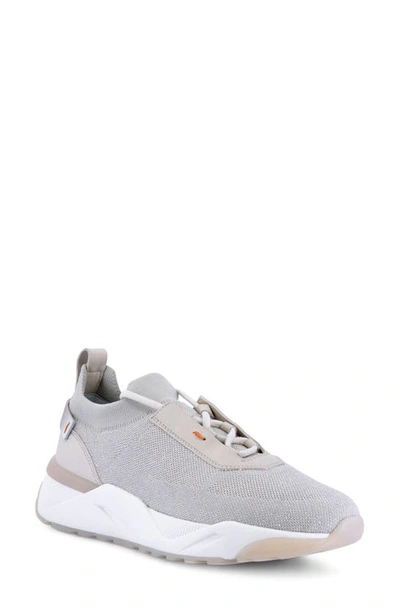 Shop Santoni Arenite Sneaker In White/ Beige Sparkle
