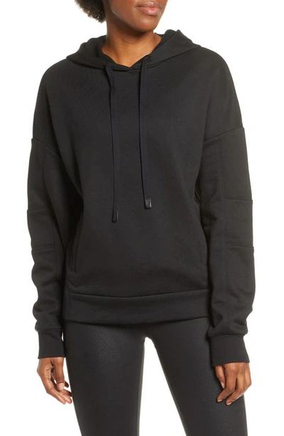 Shop Alo Yoga Interval Microfleece Pullover Hoodie In Black