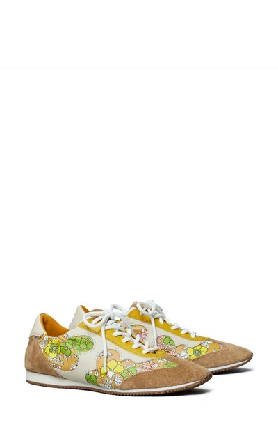 Shop Tory Burch Serif Trainer Sneaker In Rust Wallpaper Floral