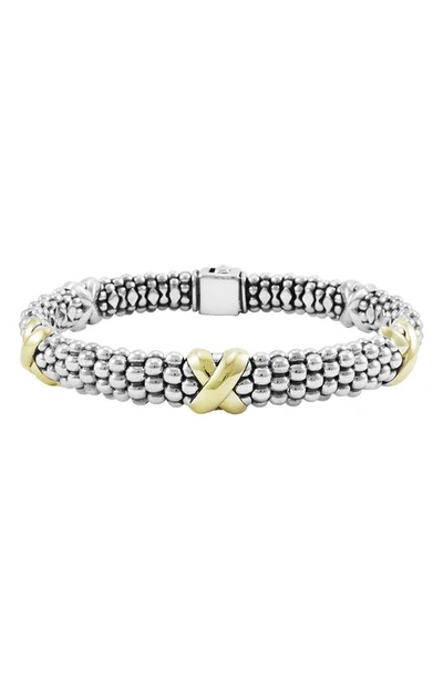 Lagos Caviar X Two-tone Rope Bracelet In Silver