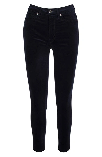 Shop Seven 7 High Waist Skinny Velvet Ankle Pants In Navy