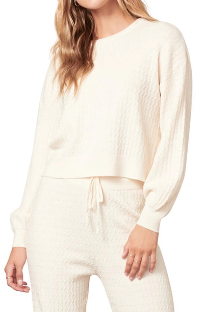 Shop Bb Dakota Cable Manners Sweater In Ivory