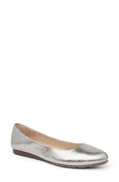 Shop Me Too Alina Flat In Mushroom Metallic