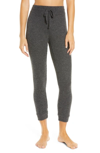 Shop Beyond Yoga Living Easy Thermal Knit Sweatpants In Charcoal