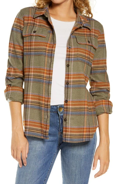 Shop Patagonia Fjord Flannel Shirt In Basin Green