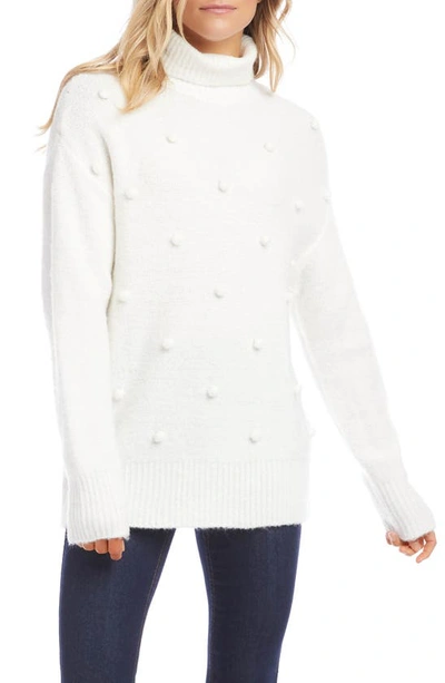 Shop Karen Kane Pompom Detail Sweater In Cream
