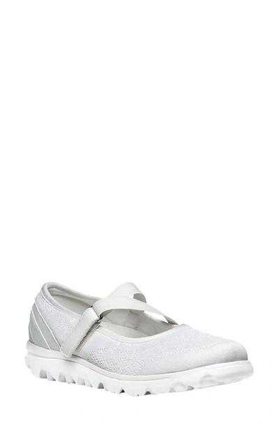 Shop Propét Travelactic Mary Jane Sneaker In White Fabric