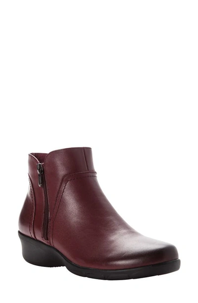 Shop Propét Waverly Wedge Bootie In Rich Burgundy Leather