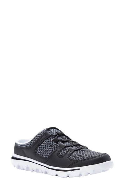 Shop Propét Travelactiv Mesh Slide Sneaker In Black Fabric