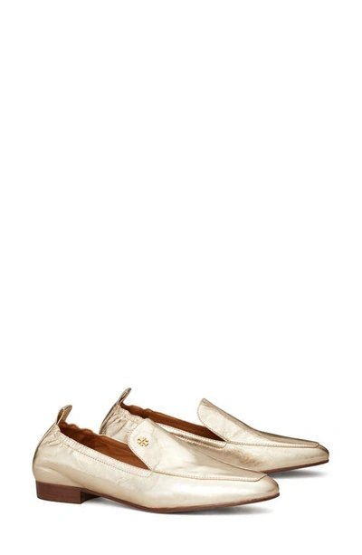 Tory Burch Kira Stretch-loafer In Metallic-optik In Spark Gold | ModeSens