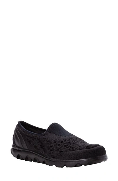 Shop Propét Travelactiv Slip-on Sneaker In All Black Fabric