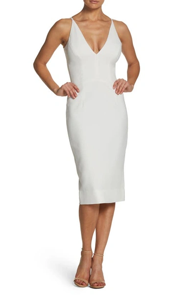 Shop Dress The Population Lyla Crepe Cocktail Dress In Off White