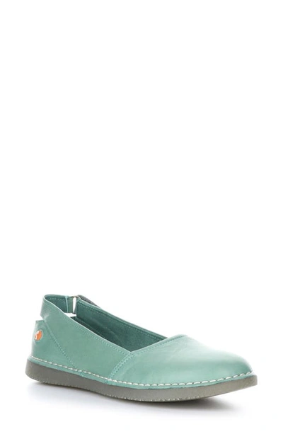 Shop Softinos By Fly London Tosh Back Strap Flat In Aqua Supple Leather