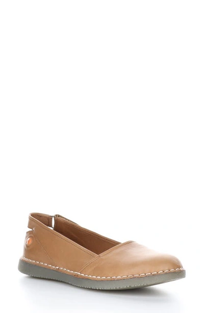 Shop Softinos By Fly London Tosh Back Strap Flat In Tan Supple Leather