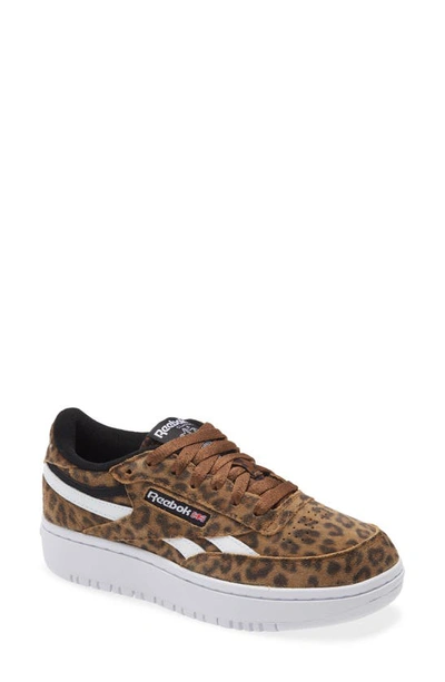 Reebok club c double trainers with leopard print detail 2025