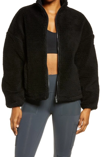 Shop Alo Yoga Flurry Faux Fur Jacket In Black