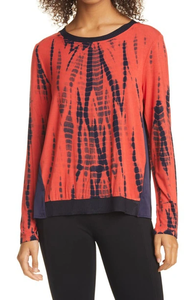 Shop Donna Karan Tie Dye Top In Poppy Combo
