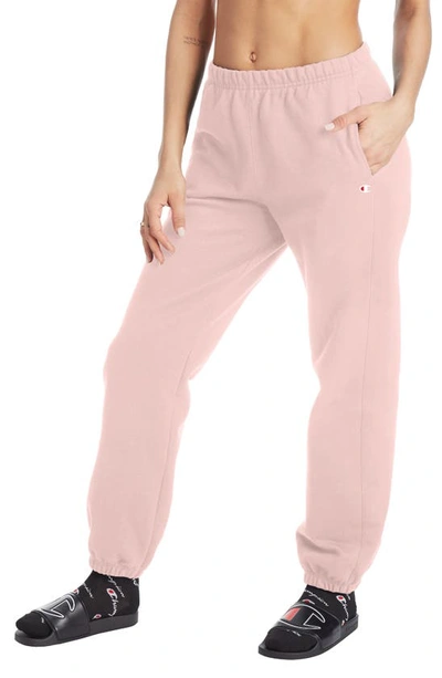 Shop Champion Reverse Weave Boyfriend Sweatpants In Hush Pink