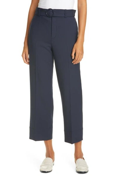 Club Monaco Enamel Ring Belted Ankle Pants In Aviator Navy