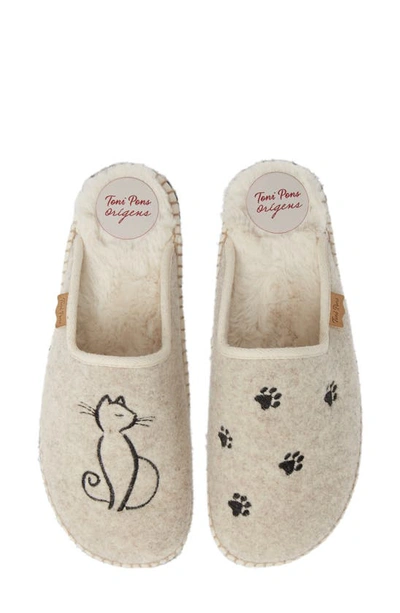 Shop Toni Pons Mysen Faux Fur Lined Espadrille Slipper In Ecru Cat Fabric