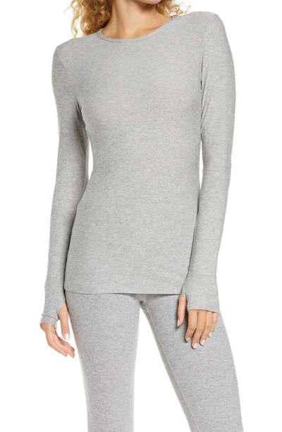 Shop Beyond Yoga Classic Crewneck Pullover In Silver Mist