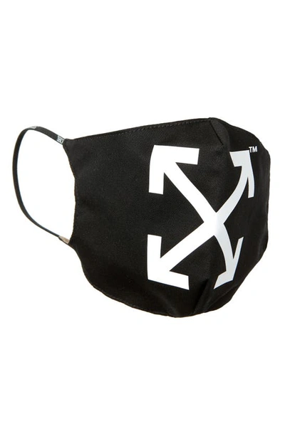 Shop Off-white Arrow Logo Adult Reversible Face Mask In Black White