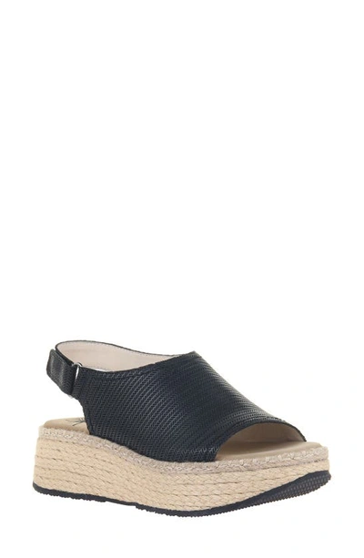 Shop Otbt Marina Slingback Platform Sandal In Black Leather