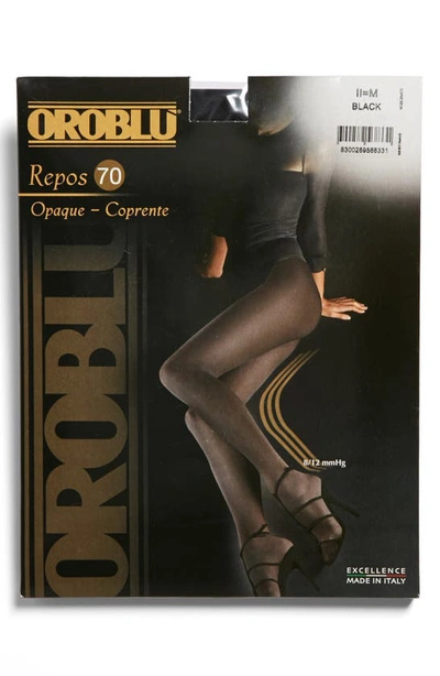 Shop Oroblu 'repos 70' Opaque Control Top Support Tights In Black