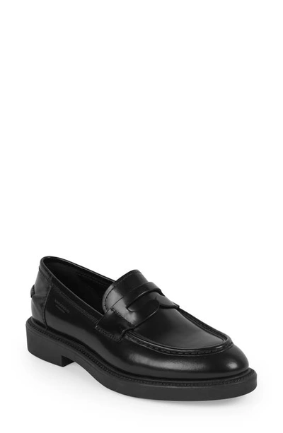 Shop Vagabond Shoemakers Alex Penny Loafer In Black Leather