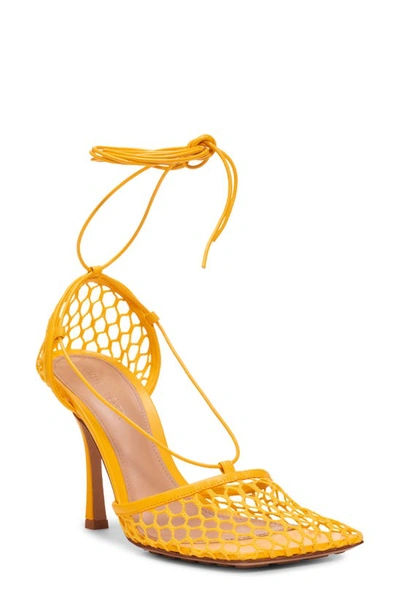 Shop Bottega Veneta Stretch Sandal In Egg Yolk