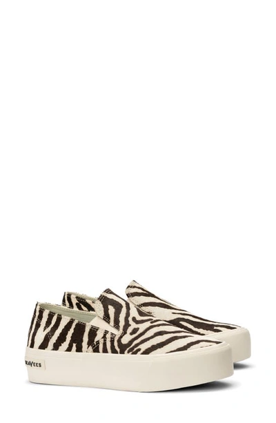 Shop Seavees Baja Slip-on Platform Sneaker In Zebra Calf Hair