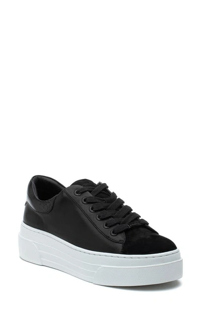 Shop Jslides Amanda Platform Sneaker In Black Leather