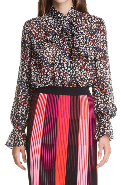 Shop Diane Von Furstenberg Tina Tie Neck Blouse In Dilsb