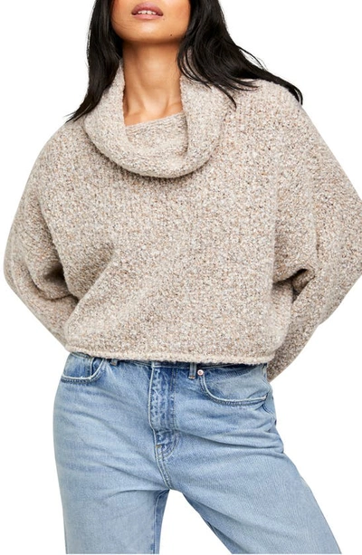 Shop Free People Bff Cowl Neck Sweater In Conch Shell
