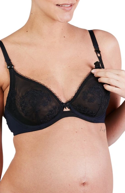 Shop Cache Coeur Louise Underwire Maternity/nursing Bra In Marine