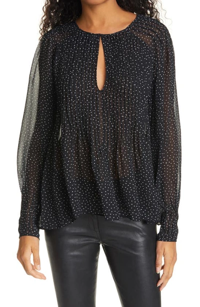 Shop Rag & Bone Brandy Pintuck Blouse In Black/ White