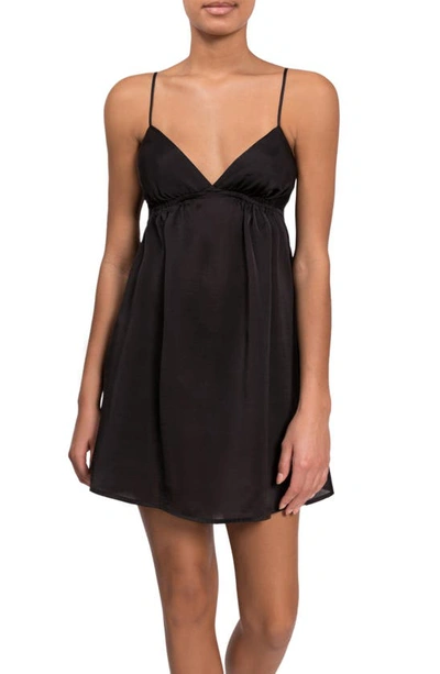 Shop Everyday Ritual Empire Babydoll Chemise In Obsidian