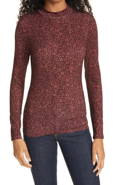 Shop Ted Baker Leopard Print Top In Oxblood