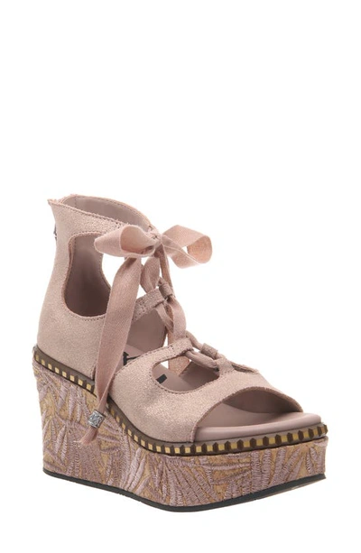 Shop Otbt Kentucky Wedge Sandal In Copper Leather