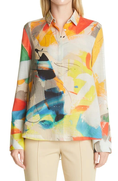 Shop Akris Sketch Block Pattern Wool Sweater In Multicolor