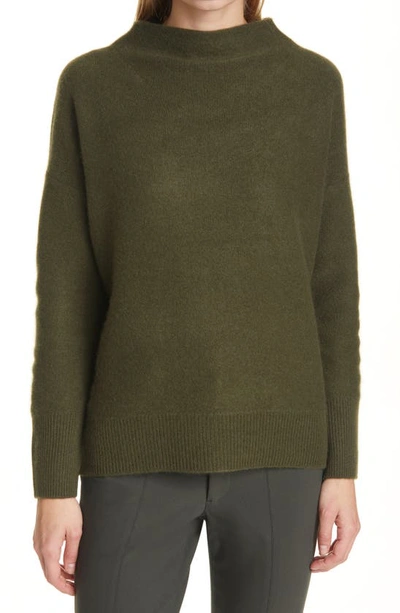 Shop Vince Funnel Neck Boiled Cashmere Sweater In Surplus